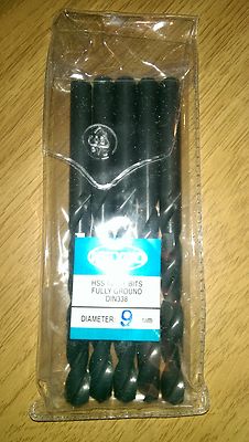 5 Stück Mexco HSS Spiralbohrer 9 mm Durchmesser komplett geschliffen DIN338 