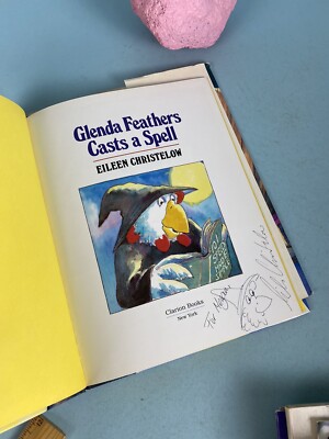 SIGNED Glenda Feathers Casts a Spell by Eileen Christelow (1990, Hardcover)