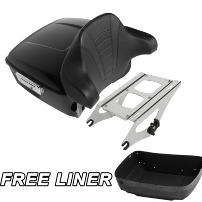King Trunk Pad Two Up Mount Rack Fit For Harley Electra Street Road Glide 14-25