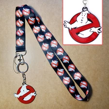 Ghostbusters metal keychain and lanyard  Ghost Busters logo Who you gonna call?