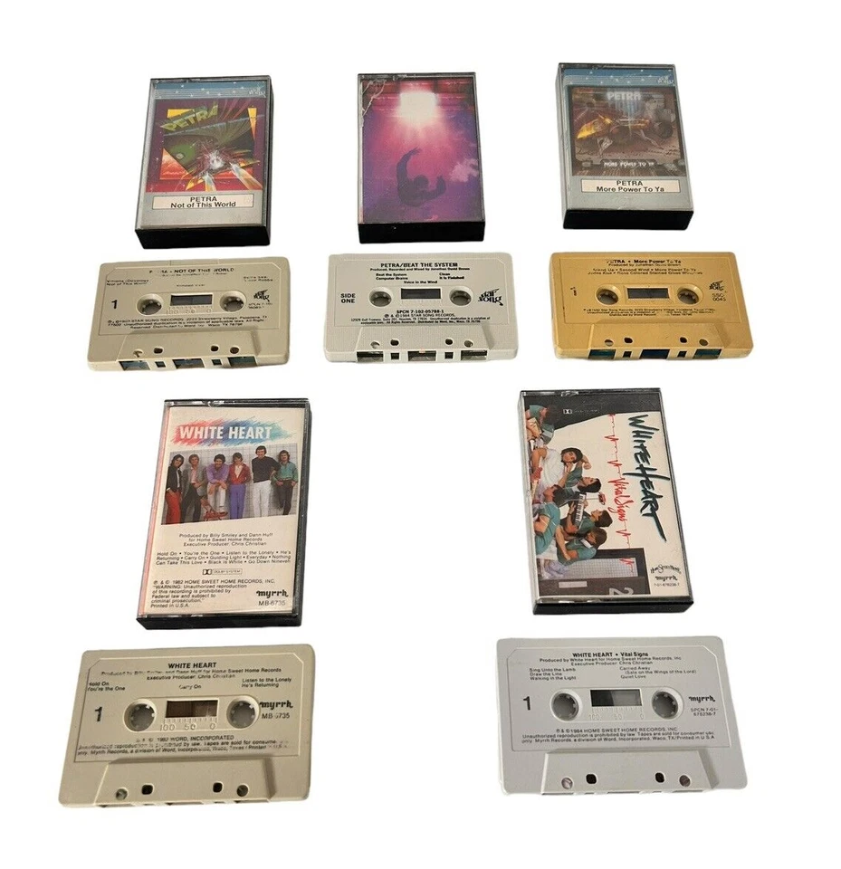 80's/90's Christian Rock Cassette Tape Lot of (5) -(3)Petra, (2)White Heart - Image 2 of 4
