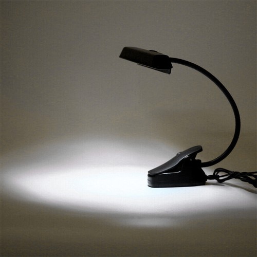 9 LED Flexible Clip-on Music Stand Reading Light Bed Table Desk Lamp Black - Picture 12 of 12