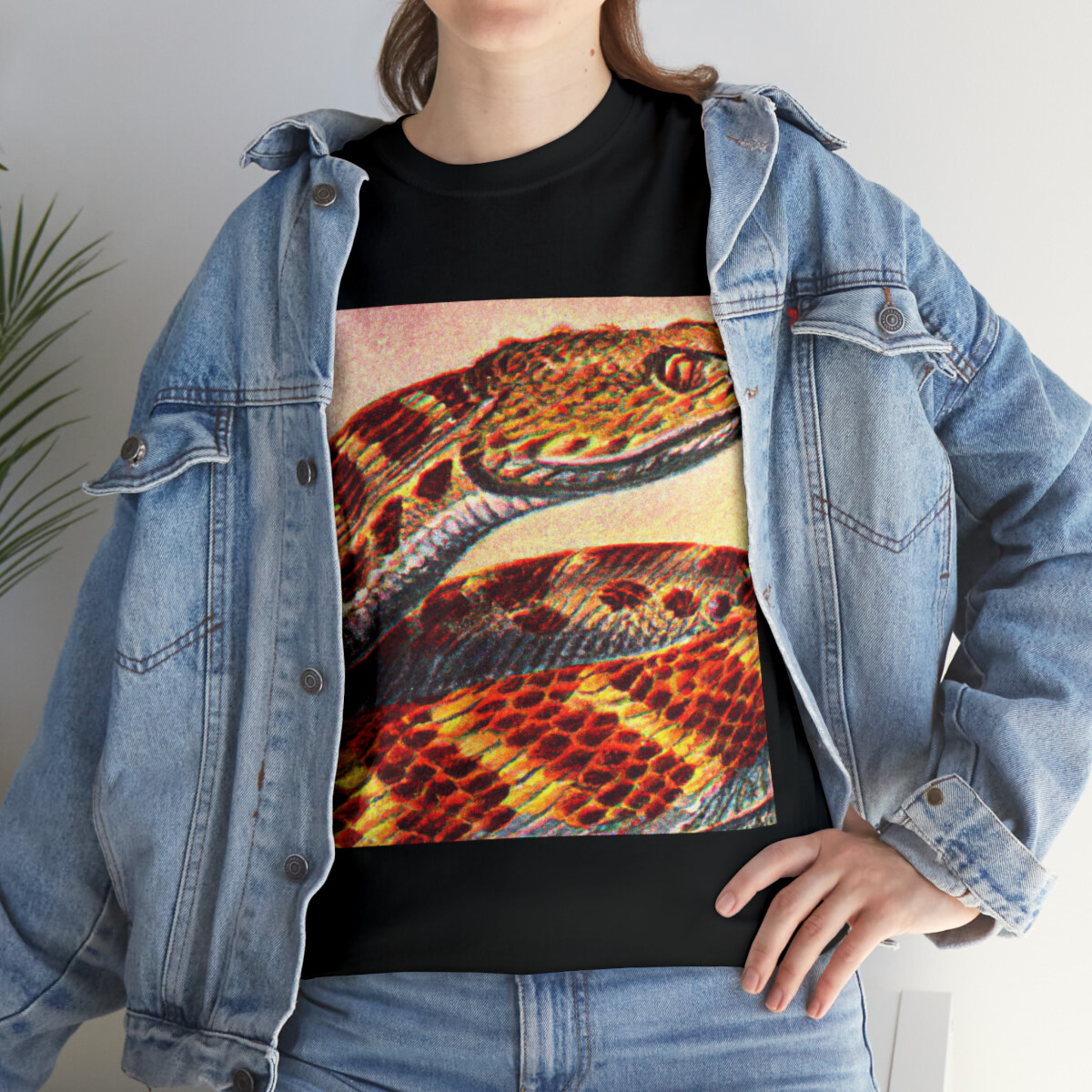 Vintage Retro Style Snake T Shirt Unisex Adult Art Tee Western Animal Streetwear