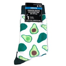 NWT Avocado Dress Casual Socks Novelty Men 6-12 Fun Silly Funky Green Hipster
