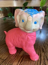 Vintage Toy 1961 Pink Elephant By Sun Rubber Co PRIORITY MAIL