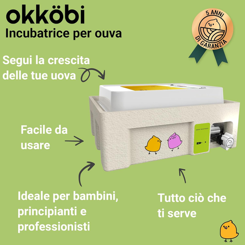OBI-36 Incubatrice 36 Uova per Galline, Papere E Altri + NUOVE 2024 + Rotazione - Foto 7 di 12