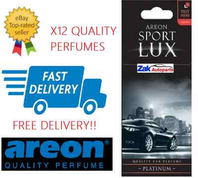 Areon Sport LUX Qualität Parfüm/Köln Karton Auto Lufterfrischer PLATIN X12