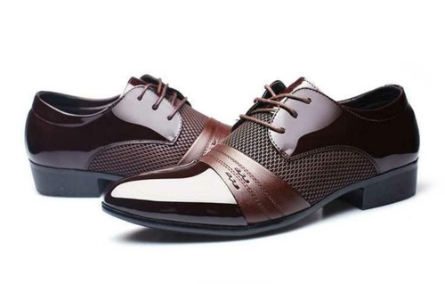 Men's Leather Shoes Pointed Toe Breathable Wear Resistant Business Dress Shoes A - Picture 26 of 29