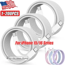 IPhone 16 15 Pro Max USB-C to USB-C Cable Fast Charger lot Type C Charging Cord 