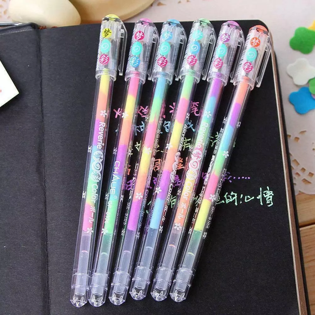 6 Pcs/lot Nice Highlighter Color Stamp Marker Pens Diy