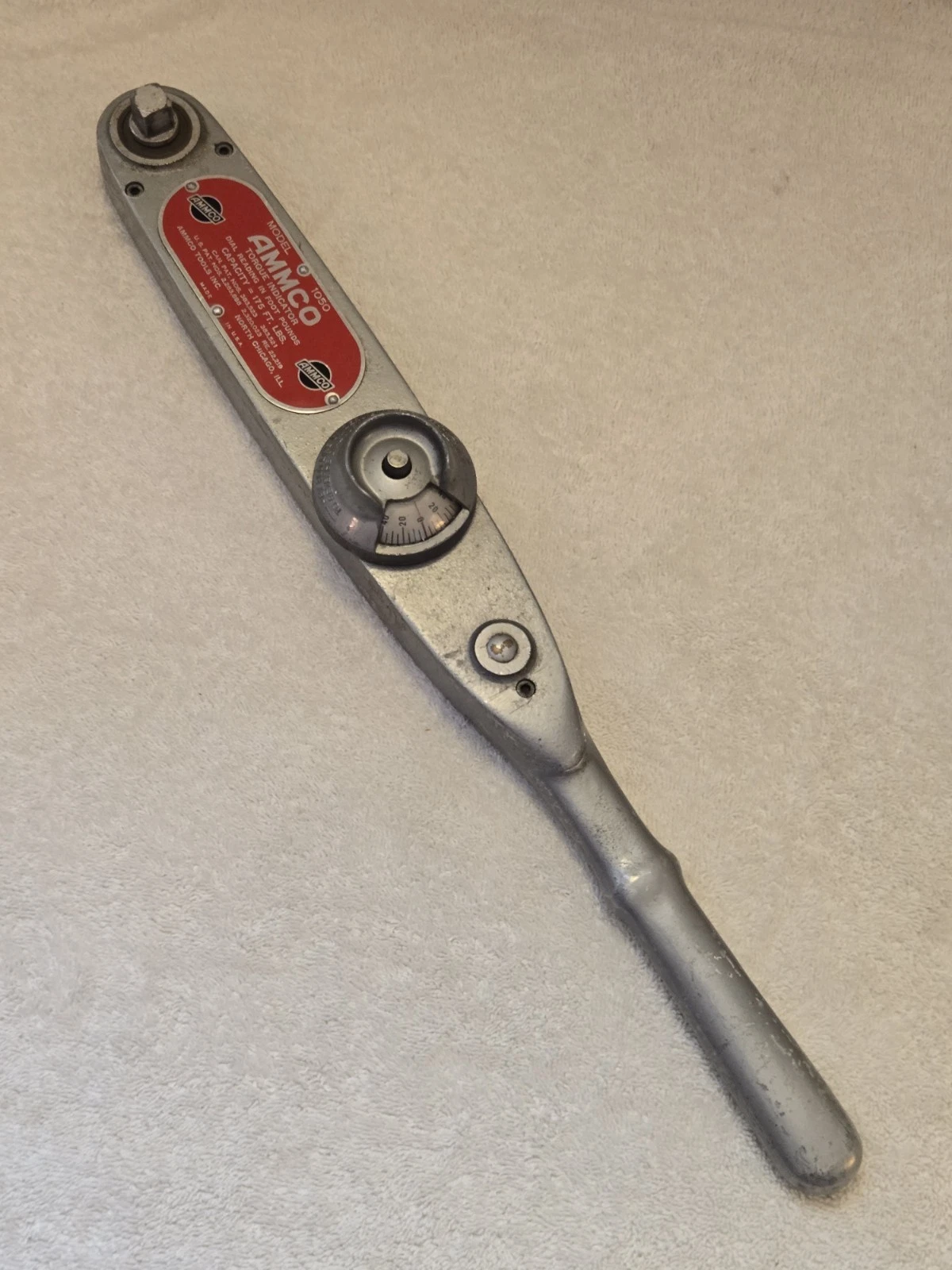Vintage Ammco Torque Wrench, Tension Indicator, Model 1050 175 Foot Pounds, USA