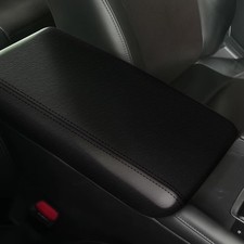 Black Leather Center Console Armrest Cover For Mazda 3 2019-2025 Waterproof