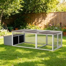 Large Chicken Coop with Run 20.9 Sq Ft Asphalt Roof Nesting Box Secure Lock