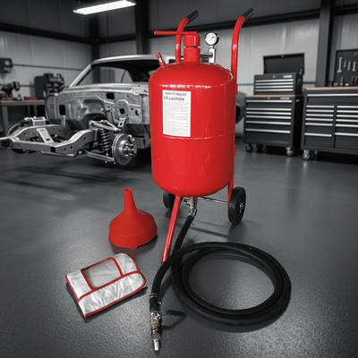 #ad 10 Gallon Portable Air Sandblaster Tank High Pressure Rust Remover W Gauge Mask $172.50