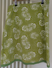 Boden 16L Green Floral A Line Knee Length Lined Cotton Summer Skirt -VGC