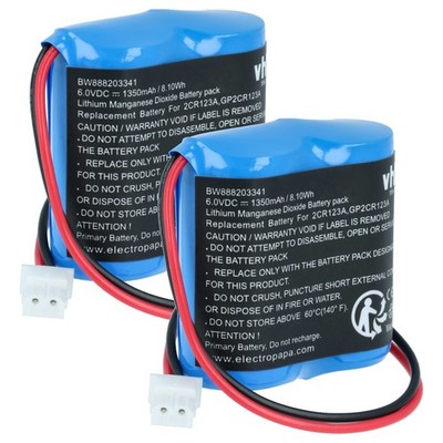 Akku 2x Batterie für Visonic GP2CR123A EVE2CR17450-C 103-302915 103-302891