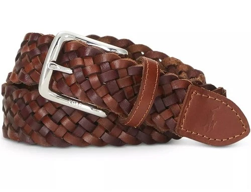 Polo Ralph Lauren Braided Leather Belt Brown 32