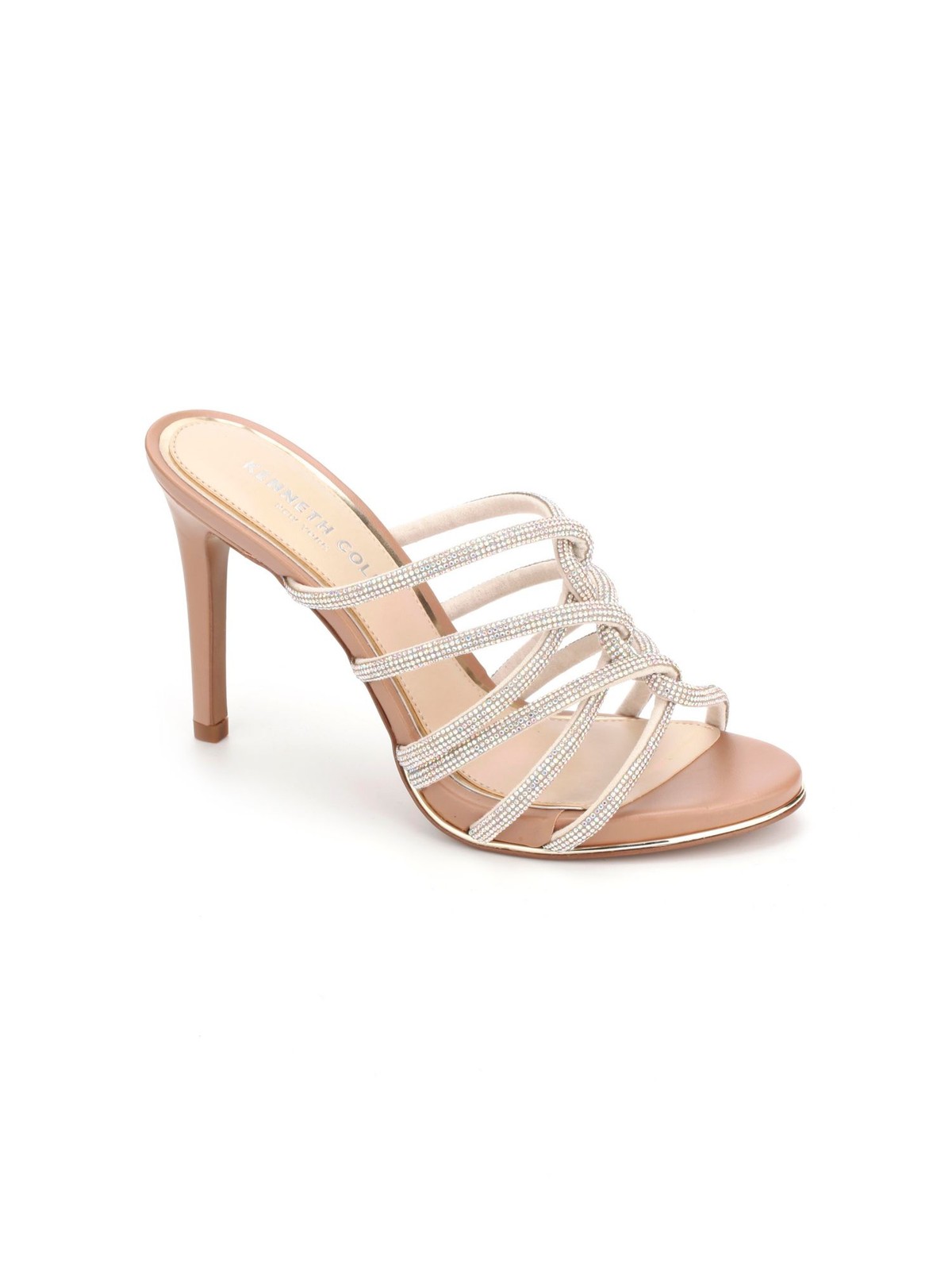 KENNETH COLE NEW YORK Womens Silver Brooke 95 Twist Stiletto Sandal 95 M 10490₽