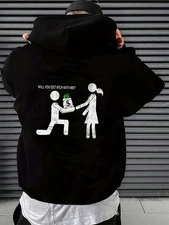 WIll You Get Rich With Me Y2K Avant-garde Trend Print Hoodie With Front Pocket,