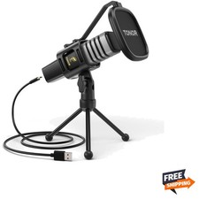 Plug  Play USB Microphone with Tripod Stand - Perfect for YouTube  Meetings