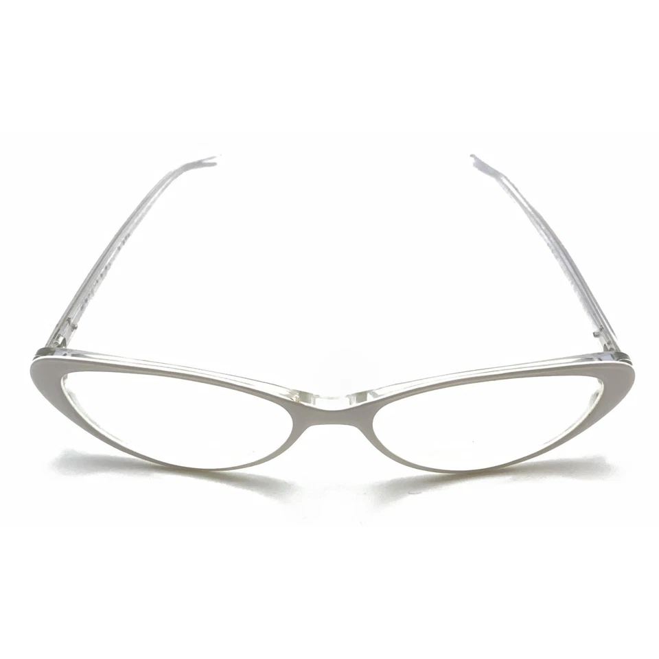 Bisou Bisou Vintage B16 White Clear Cat Eye Eyeglasses Frames 52-16 140 Women - Image 3 of 4