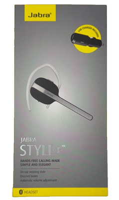 Jabra Style+ Handsfree Bluetooth Headset w/ USB Cable & Car Charger - RETAIL