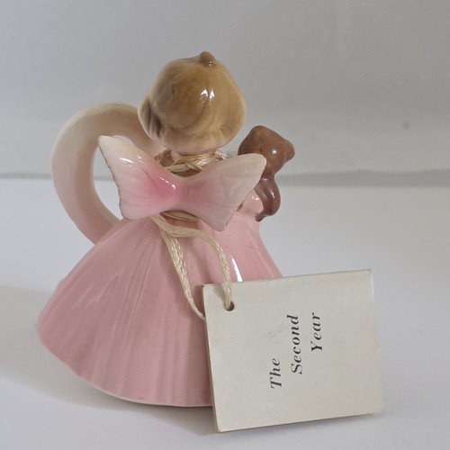 Vintage Josef Originals Age 2 Birthday Angel Figurine Pink Dress Japan 1950s 3" - Picture 3 of 8