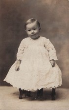 Olive Anna Christening Gown Athens OH Carpenter Family RPPC photo Postcard I29