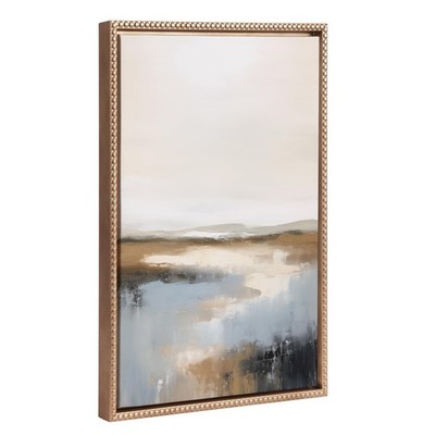 Kate and Laurel Sylvie Beaded Idyllic Retreat Vintage Framed Canvas Wall Art ...