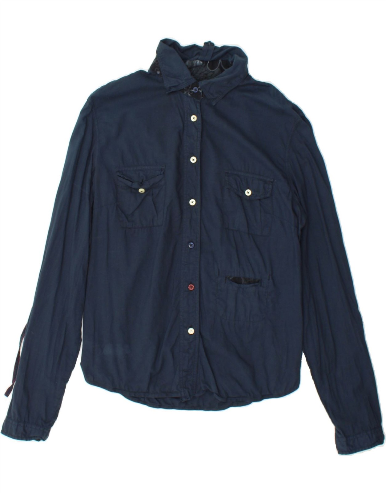 MURPHY & NYE Womens Shirt UK 10 Small Navy Blue WN06