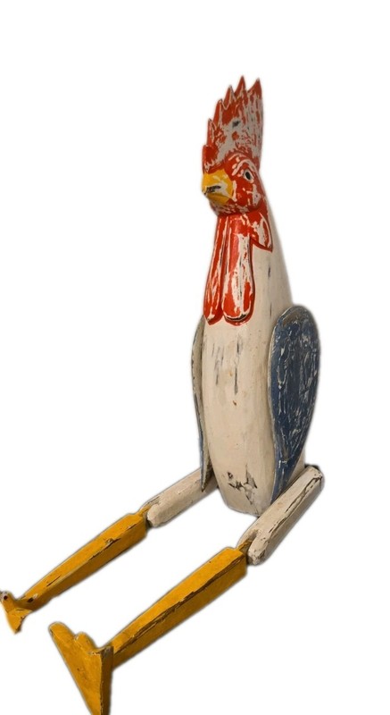 Adorable "Rooster" Wood Carved, Handpainted Shelf Sitter! 30"x 6"