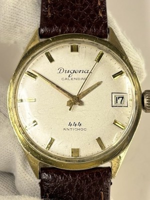 DUGENA Calendar Vintage 1960 s 444 Men s Automatic Date Gold Dress Watch