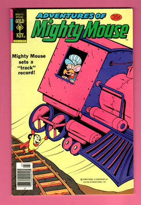 Adventures of Mighty Mouse # 166 (6.0) 3/1979 Gold Key Bronze-Age Train Lift  