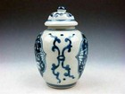 Blue&White Glazed Porcelain Baby Boy Holding Lotus Painted Ginger Jar #01052211 — photo 3