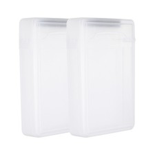 6.5" x 4.5" Hard Drive Disk Case, 2Pcs Plastic Hard Disk Storage Case, White