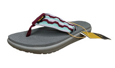 Teva Youth Girls Voya Thong Flip Flop Sandals Size 1 Aqua-Burgundy-Gray-Lavender