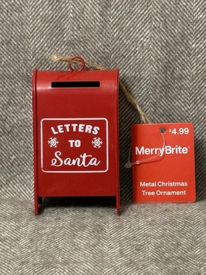 New! Letters to Santa Metal Mailbox Ornament by CVS Merry Brite, 2024