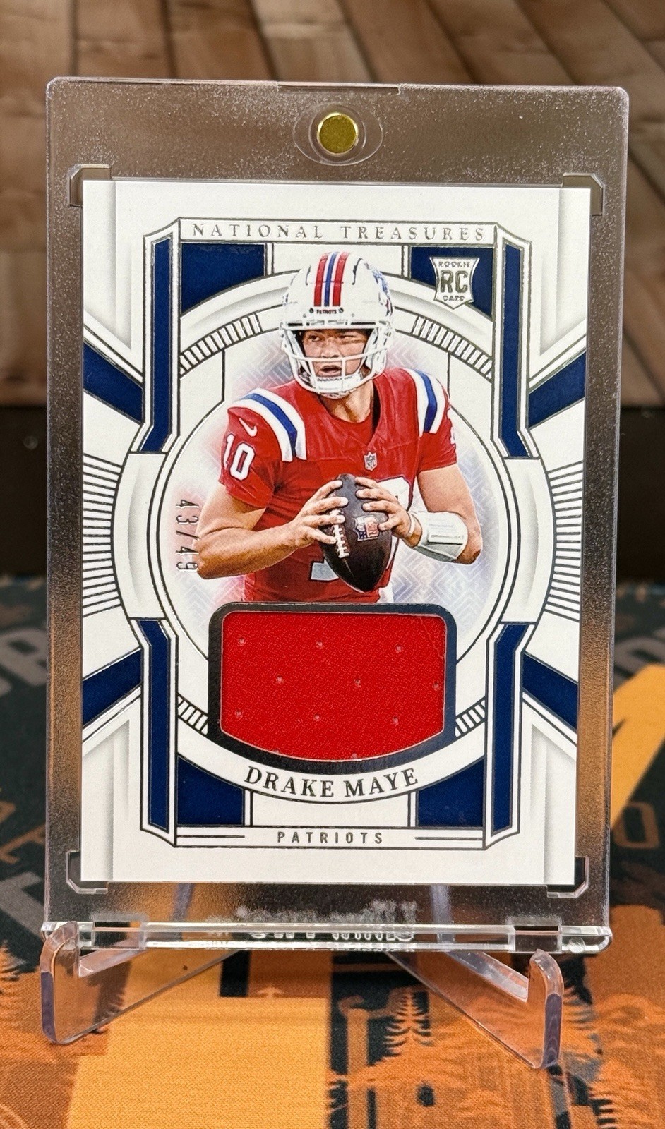 Drake Maye 2024 National Treasures Franchise Treasures Patch /49 Rookie #FT-DME