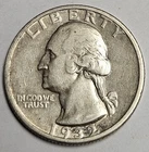 1932 S San Francisco Mint Washington Quarter 25c 90% Silver Coin d513