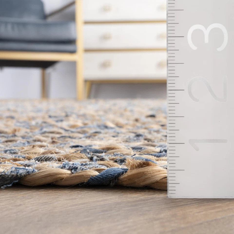 Eliz Striped 2x12 Jute Runner Rug for Dining Room Rug Neutral Rug Living Room... - Image 2 of 4