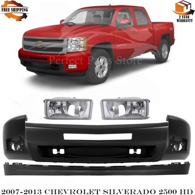 Front Bumper Kit With Fog Lights Set For 2007-2013 Chevrolet Silverado 1500