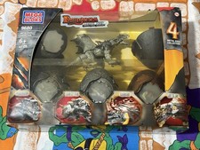 Mega Bloks Construx Dragons 2005 huevos de metal 9680 Argentum figura modelo nuevo raro
