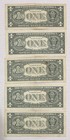 Lot Of (5) One Dollar Bills Mixed Years Fancy Serial Numbers Lot 4 — photo 2