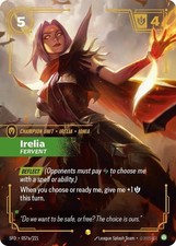 Riftbound League Of Legends Spiritforged Showcase Foil SFD 057a Irelia Fervent — live eBay listing