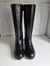 ZARA DESIGNER UK 1 KIDS EU 33 GIRLS BLACK LEATHER SCHOOL TALL KNEE RIDING BOOTS