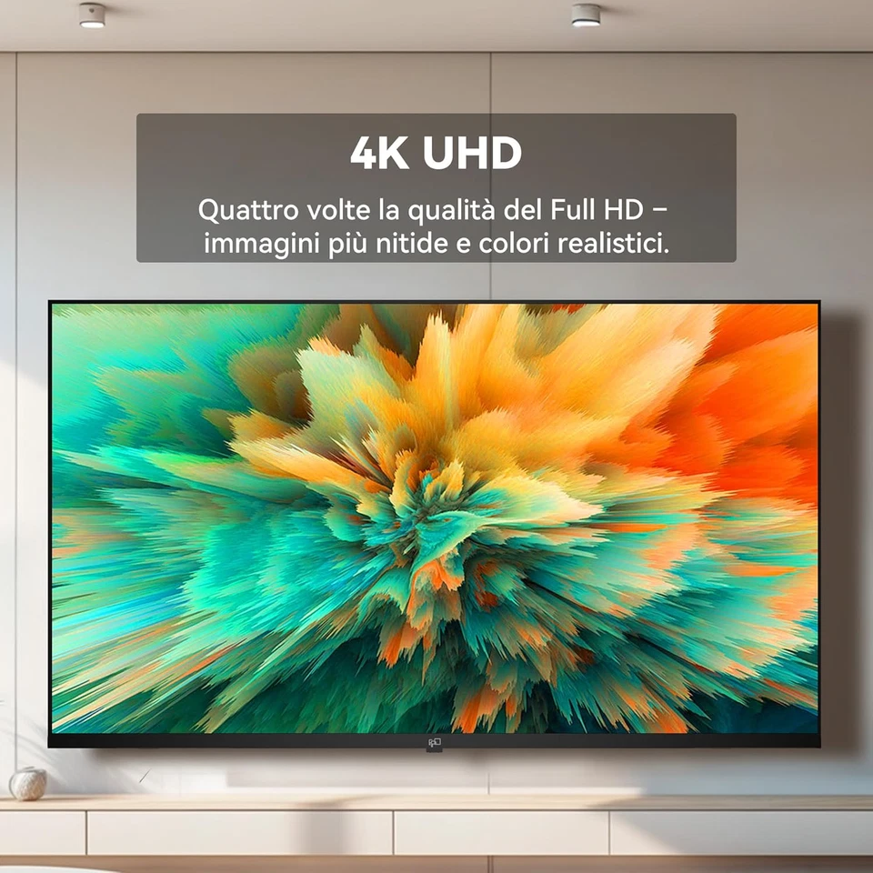 Schermo piatto LED 43 pollici Smart TV 4K UHD compatibile con Google TV – Cast c - Immagine 3 di 4