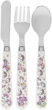 Lesser & Pavey Little Stars Unicorn Cutlery Set | Kids 3 Piece Knife Fork Spoon