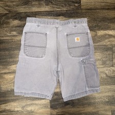 Carhartt Relaxed Fit Utility Work Shorts Canvas Men's 34 Inseam 10" Light Grey