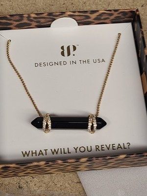 BOMB PARTY UNTAMED NK14994 KILLER INSTINCT GOLD ONYX NECKLACE