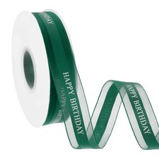 D&uuml;nnes Band 1 Zoll x 45 Yards f&uuml;r Geschenke "Happy Birthday", dunkelgr&uuml;n